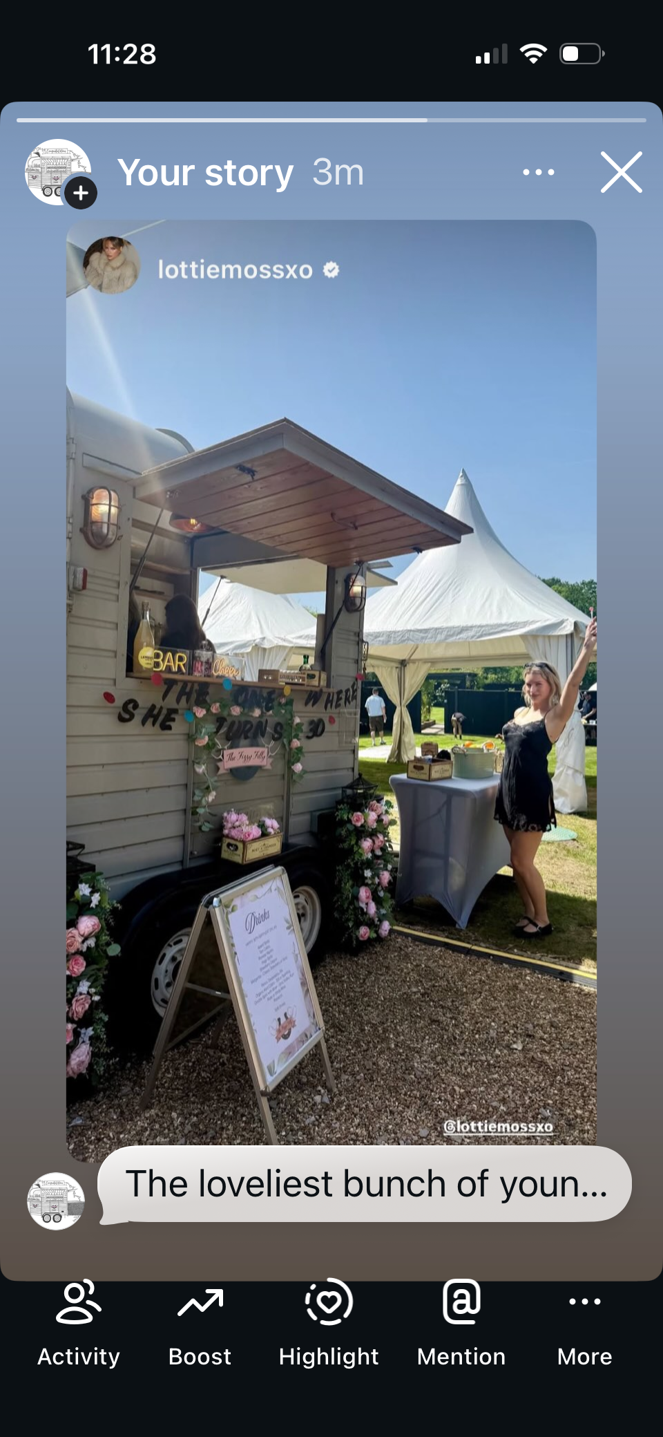 Decorated drinks cart