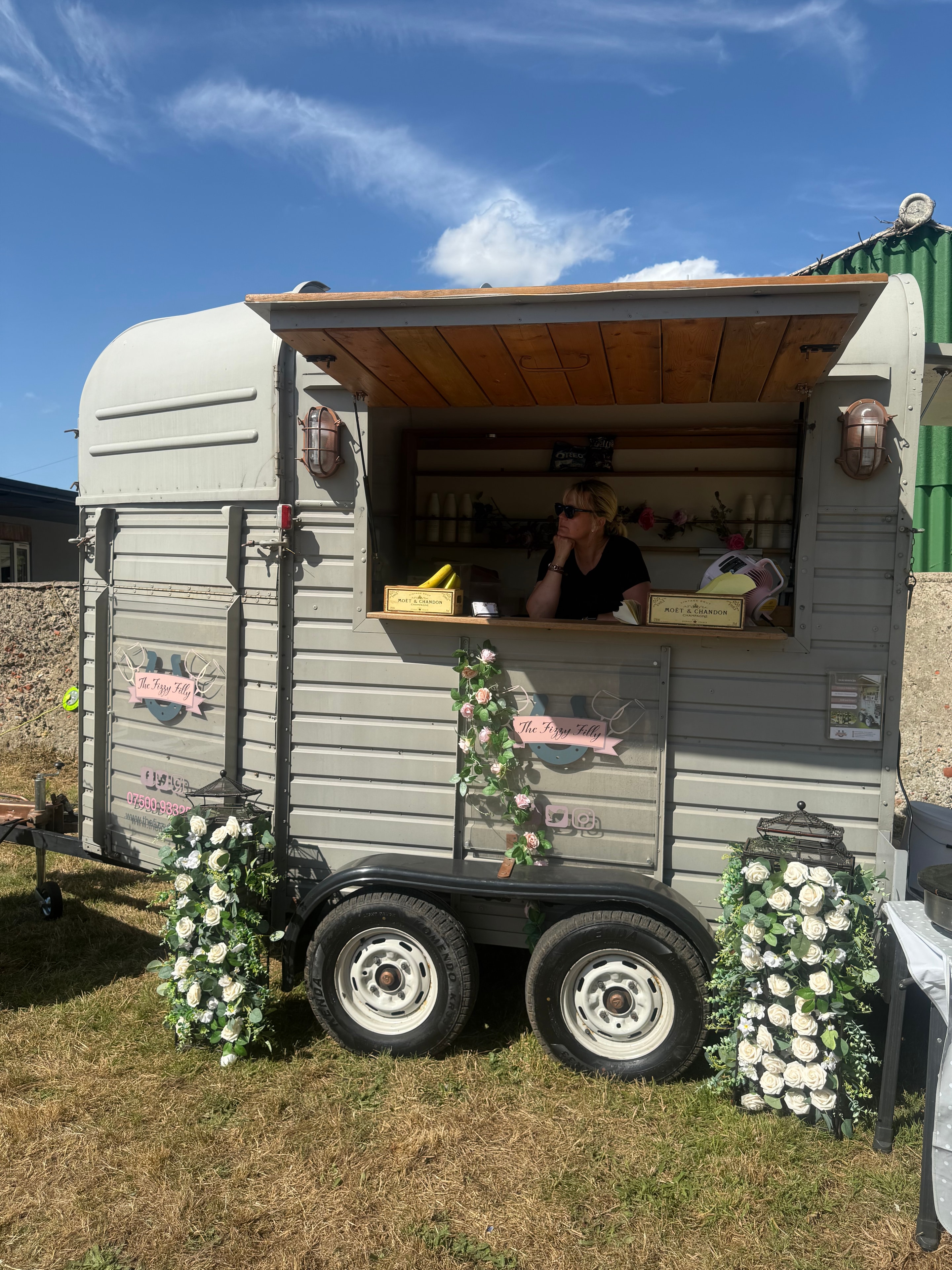 Outdoor catering food spread