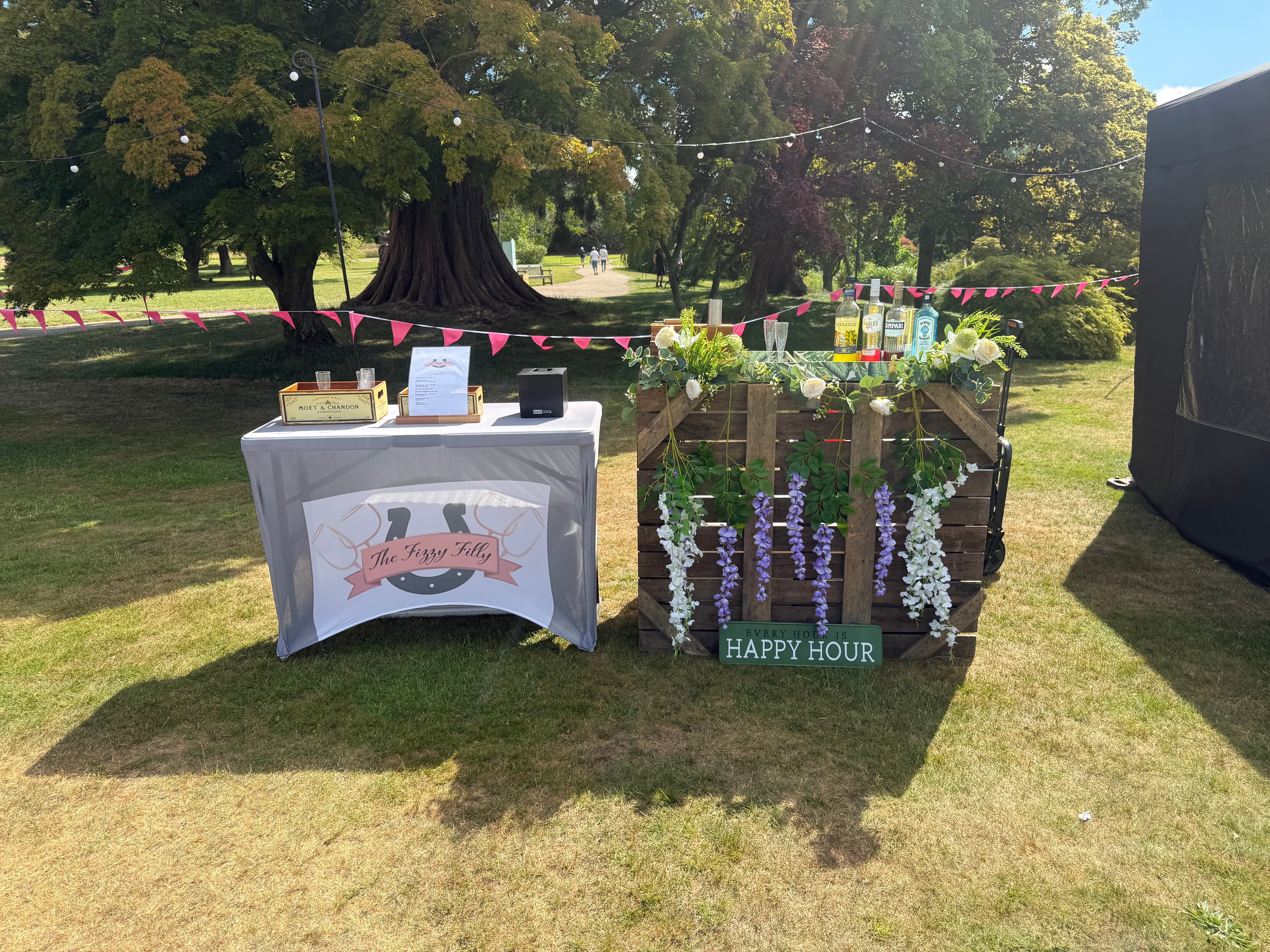 Jane Luck, owner of The Fizzy Filly, catering at an outdoor event